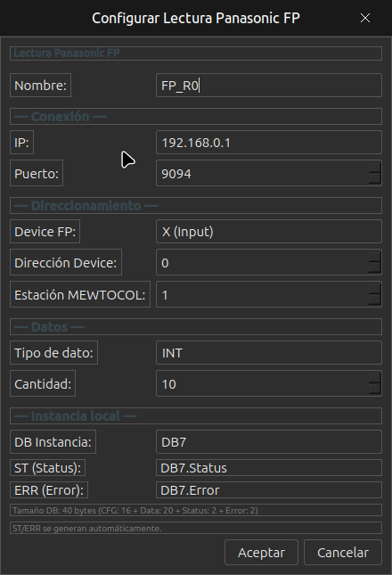 Diálogo Panasonic FP