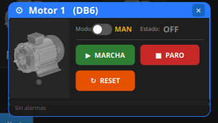 Faceplate de control de motor