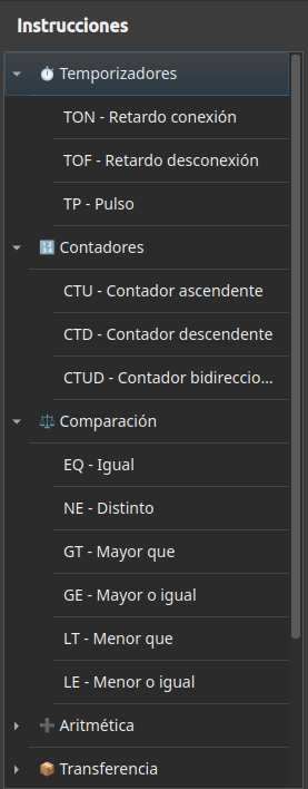 Panel de bloques estándar IEC