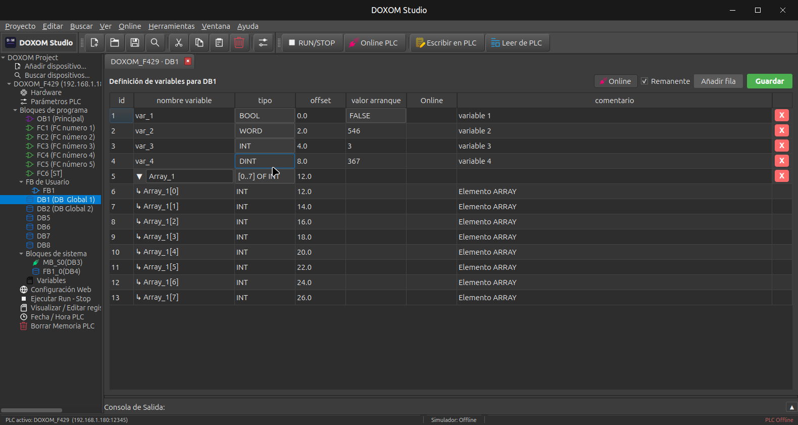 Editor de Bloques de Datos DB