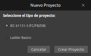 Nuevo proyecto IEC en DXM Studio